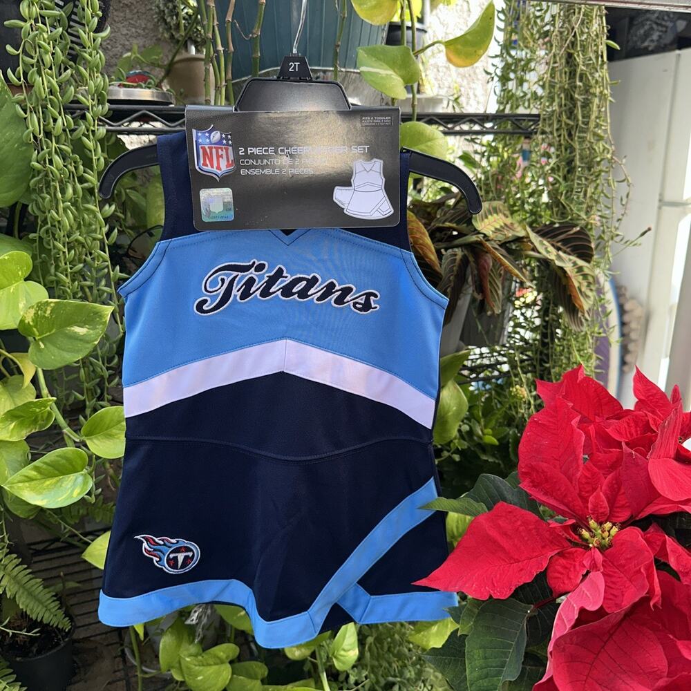 NFL Girls Toddler Light Blue 2-Piece Cheerleader Set Titans Size 2T NEW